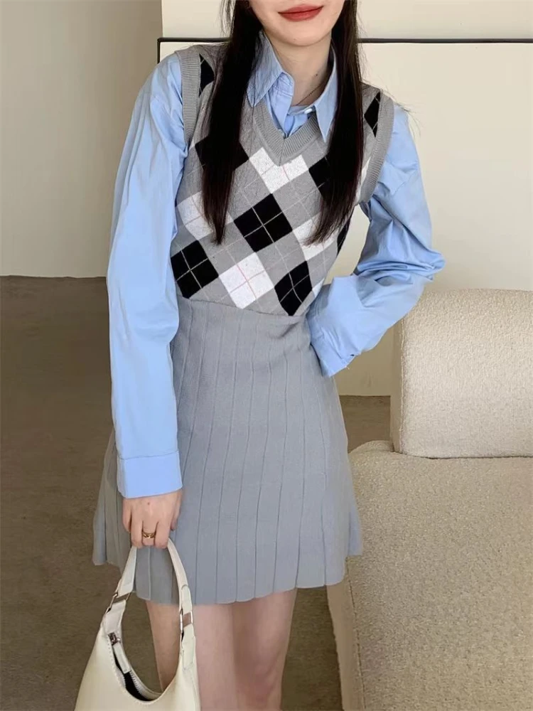 houzhou kawaii preppy style pleated skirt