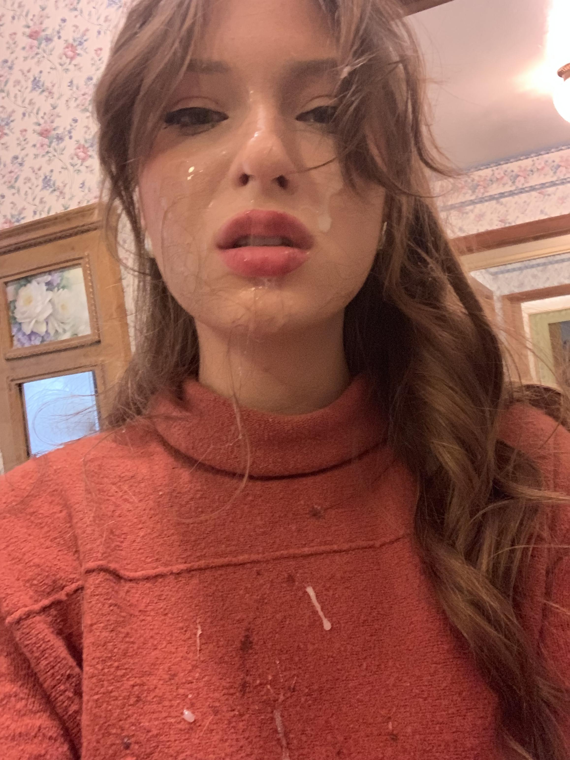 pouty lips after face fucking oc
